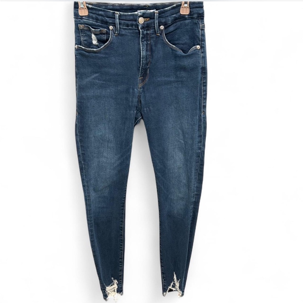 Good American High Rise Skinny Distressed Women Jeans Size 8